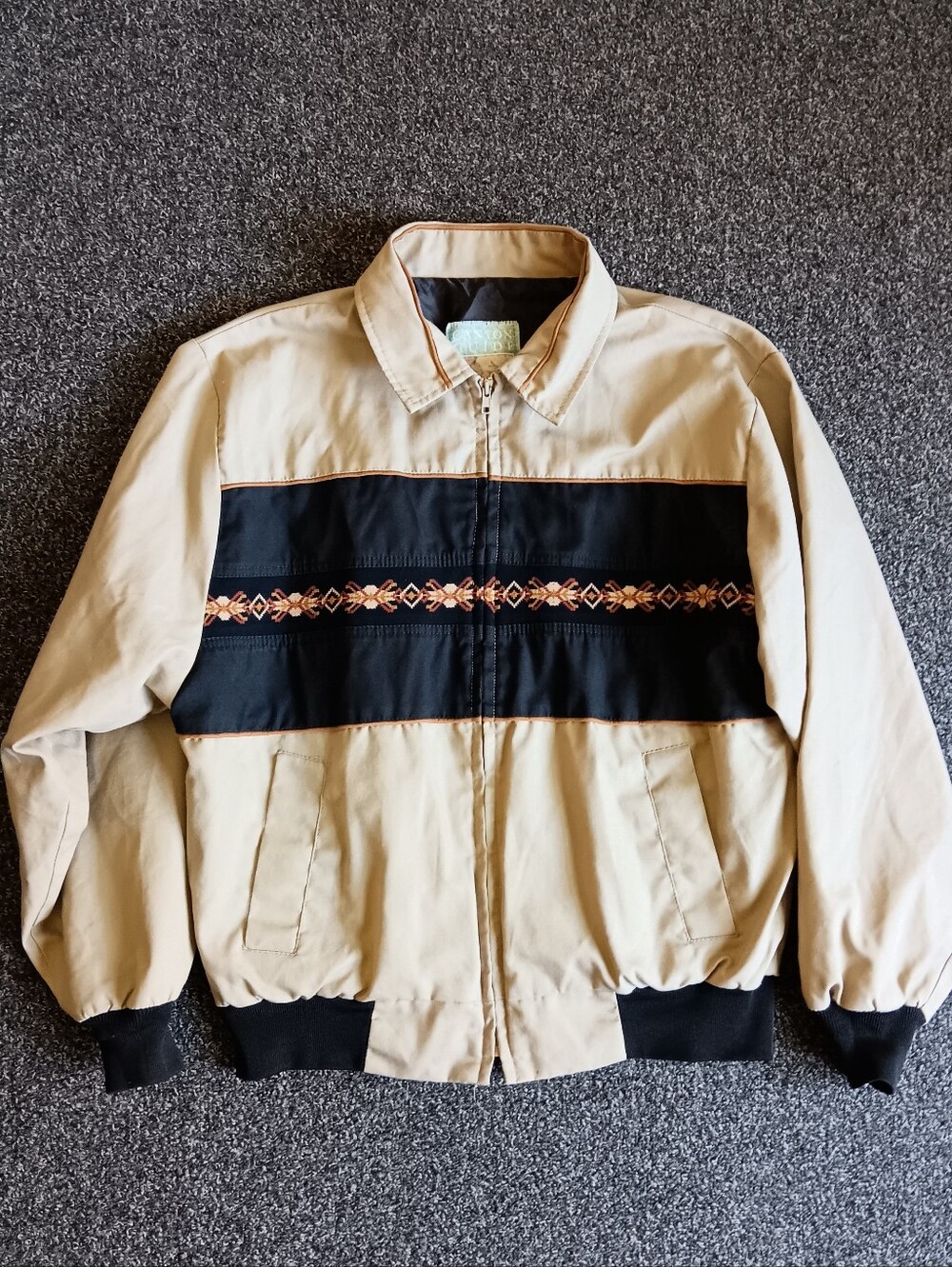 USA Canyon Guide VTG Southwestern Full Zip Jacket Mens Large Tan Western Coat